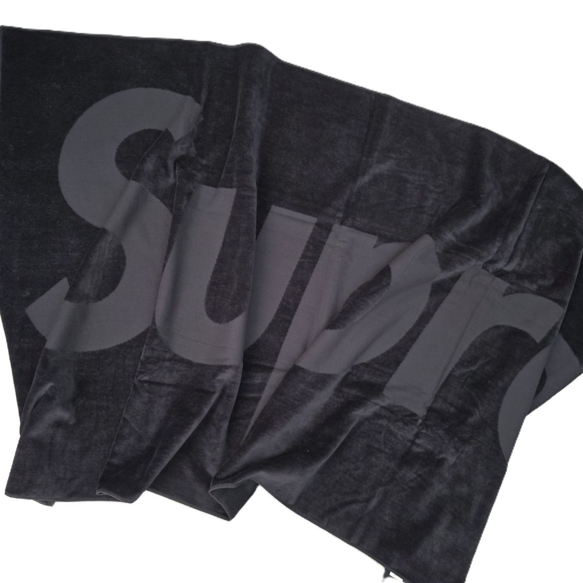 Supreme シュプリーム Tonal Logo Towel トーナルロゴ ビーチタオル タオル メンズ コットン ブラック
