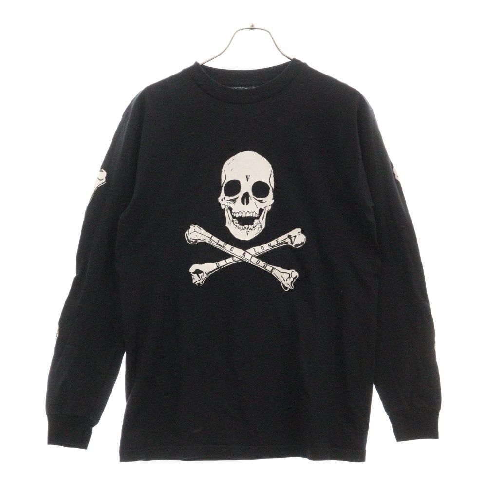 VLONE スカル プリント 長袖カットソー VLONE (ヴィーロン) スカル&ボーンプリント 長袖Tシャツ