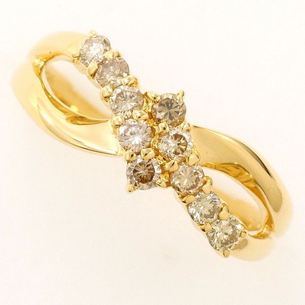 K18YG リング ring 指輪 10号 ブラウンダイヤ 0.30 総重量約2.1g