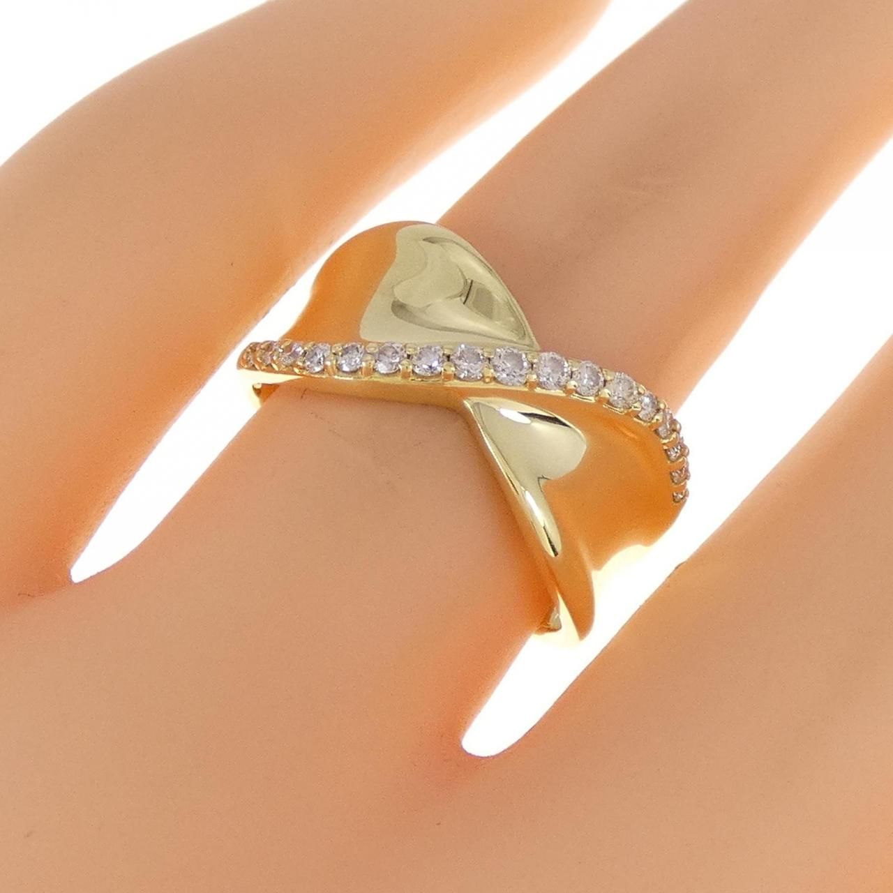 K18YG フラワー ダイヤモンド リング 0.21CT 【公式通販】