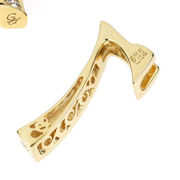 11/美品 ノンブル ゆきざき K18WG ダイヤ計0.17 ペンダントトップ 銀座ゆきざき K18YG ダイヤモンド ペンダントトップ 0.17ct