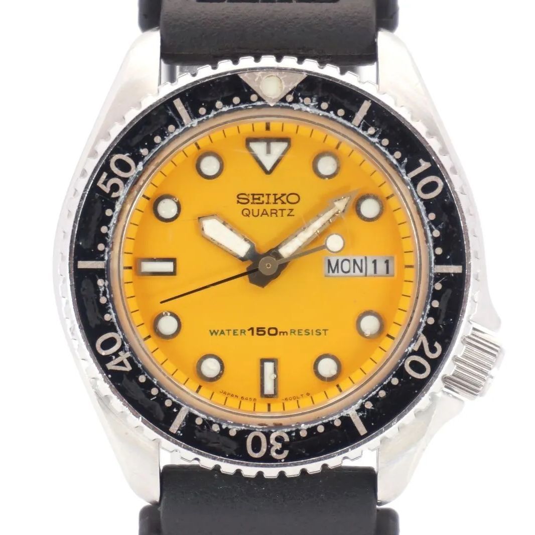 新品電池交換済 セイコー SEIKO ダイバー 6458-600A オレンジ セイコー