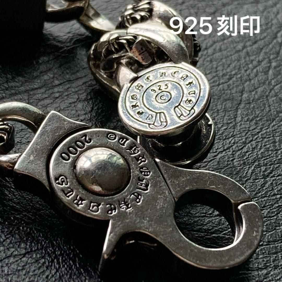 メンズブレスレット フラワーモチーフ ヴィンテージS925コーティング 