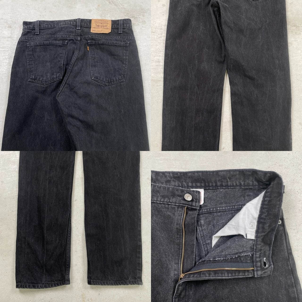 90年代 Levi's リーバイス 505 ブラックデニムパンツ オレンジ