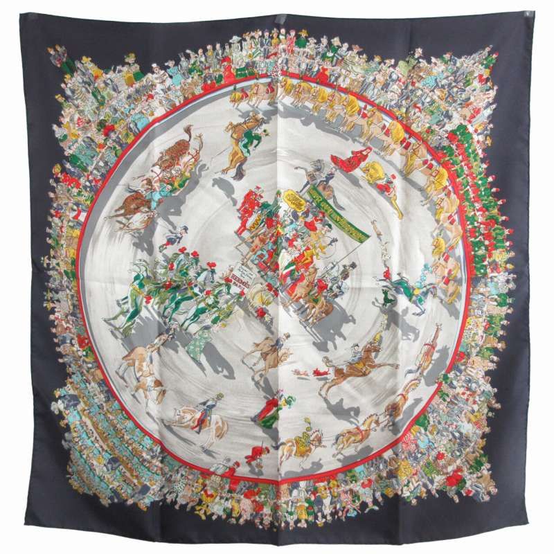 美品 エルメス カレ 90 サーカス シルクスカーフ 希少 ブルー エルメス HERMES カレ90 美品 CIRQUE MOLIE モリエサーカス
