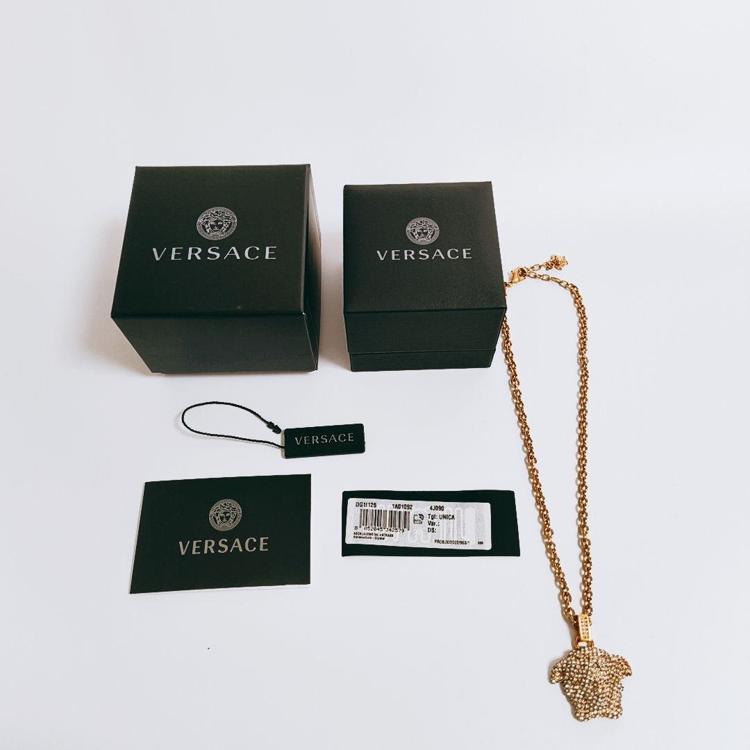 新品未使用】VERSACE クリスタル ラ メドゥーサ ネックレス 