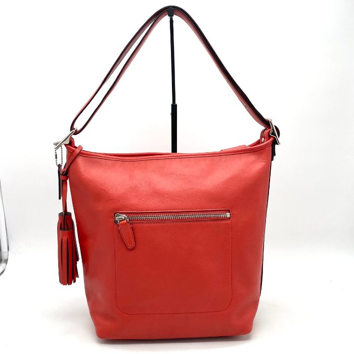 COACH コーチ ロゴ タッセル レザー ワン ショルダー バッグ eY0938A