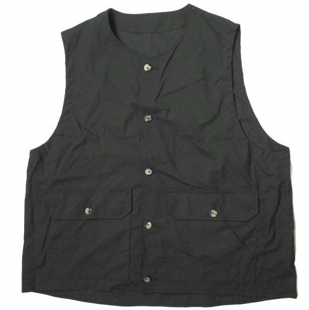 Sillage シラージ 日本製 gilet クルーネックベスト Free BLACK ジレ 
