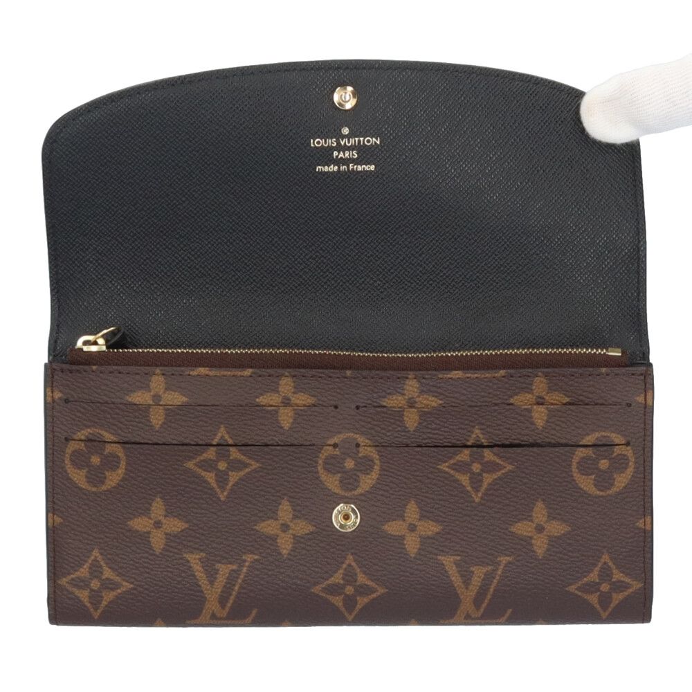LV ポルト現行モデル　フォイユエミリー　黒　美品 ルイヴィトン 長財布 アンプラント ポルトフォイユ・エミリー