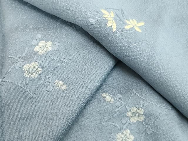 平和屋着物○本加賀友禅作家 柿本市郎 小紋 草花文 銀糸 正絹