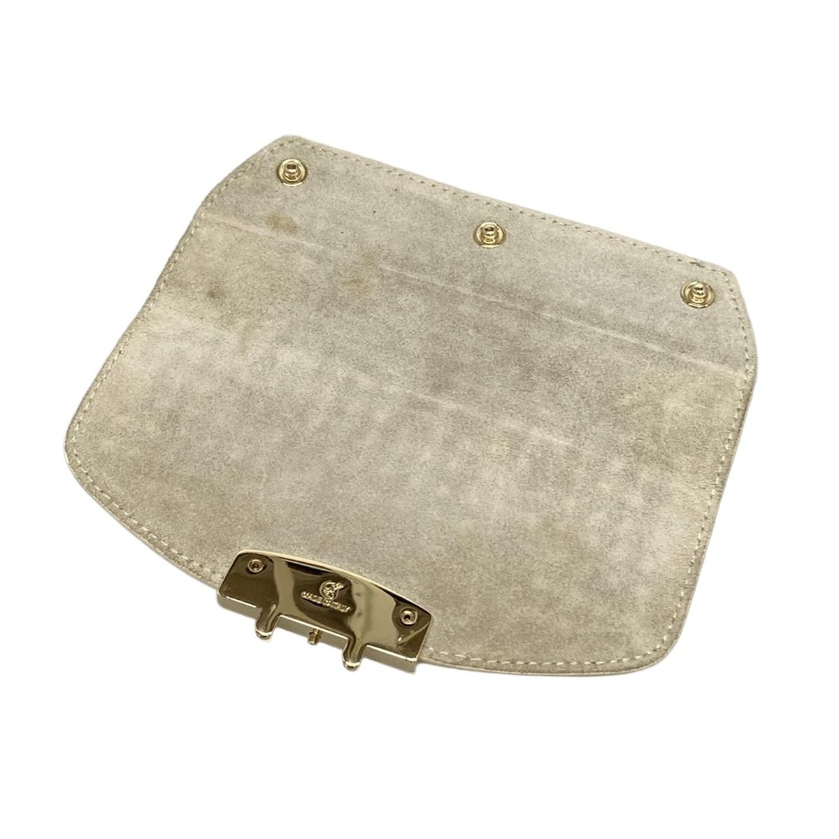 FURLA フルラ 小物 - ベージュ×ゴールド フラップ メトロポリス 用フラップ スタッズ レザー