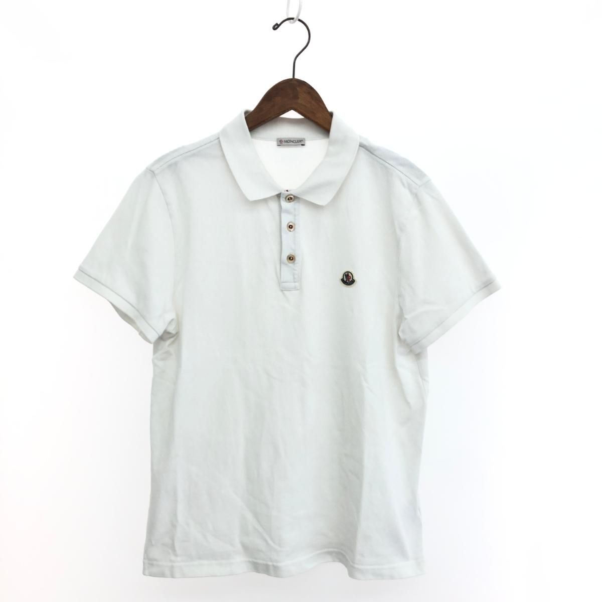 MONCLER ホワイト ポロシャツ S ホワイト ポロシャツ : Tシャツ＆ポロシャツ 向けの メンズ | モンクレール