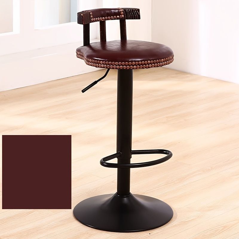 バーチェア カウンターチェア 鉄製 木製 ヴィンテージ風 高さ調節 昇降