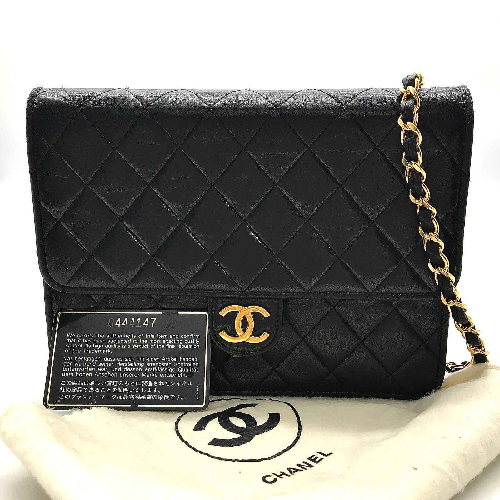 CHANEL シャネル ココマーク プッシュロック マトラッセ ラムスキン チェーン ショルダー バッグ ブラック a7211 CHANEL（シャネル） マトラッセ ココマーク プッシュロック チェーン