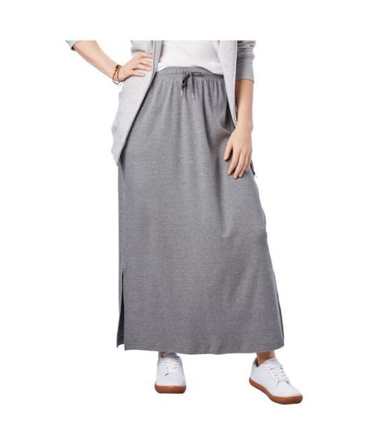 送料無料 ウーマン ウィズイン レディース スカート ボトムス Women s Within Sport Knit Side-Slit Skirt Medium heather grey