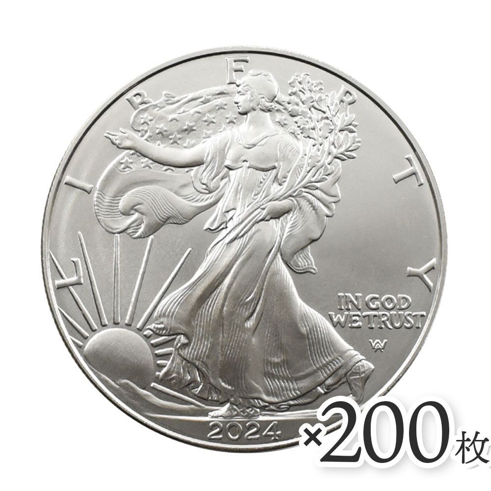 アメリカ 2024 イーグル 1ドル 1オンス 銀貨 【200枚】 (コインケース付き) m4077 イーグル |