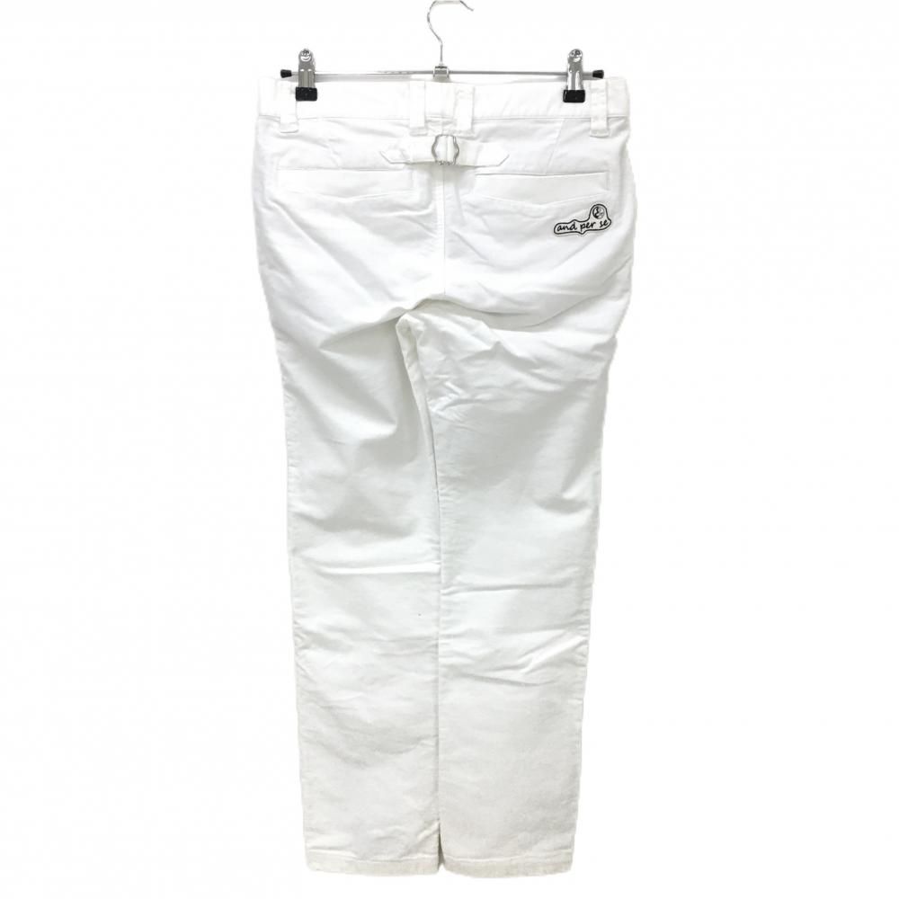 アンパスィ パンツ 白 ロゴ刺しゅう メンズ 79 ゴルフウェア and per