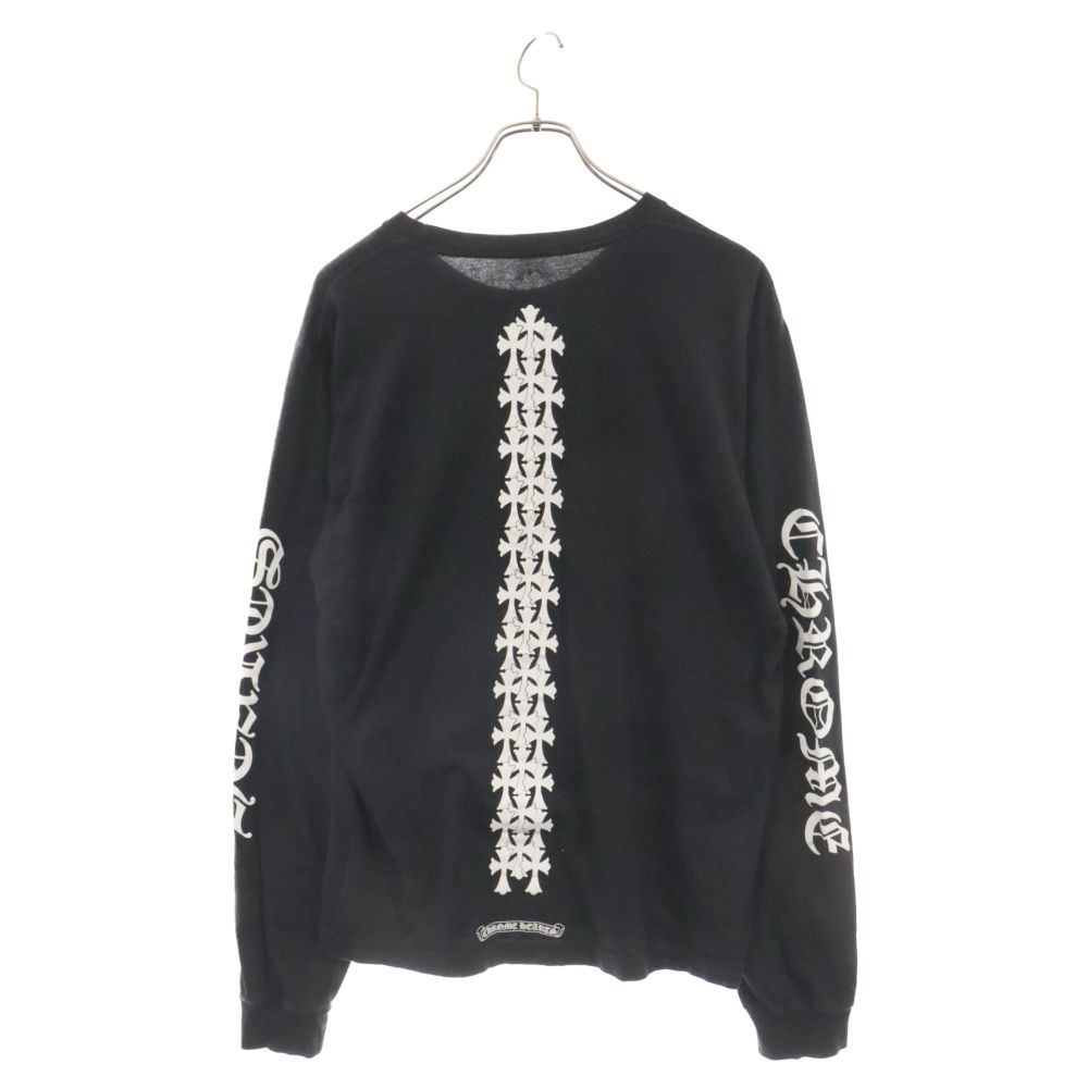 CHROME HEARTS (クロムハーツ) RS3クロスプリント 長袖Tシャツ グレー