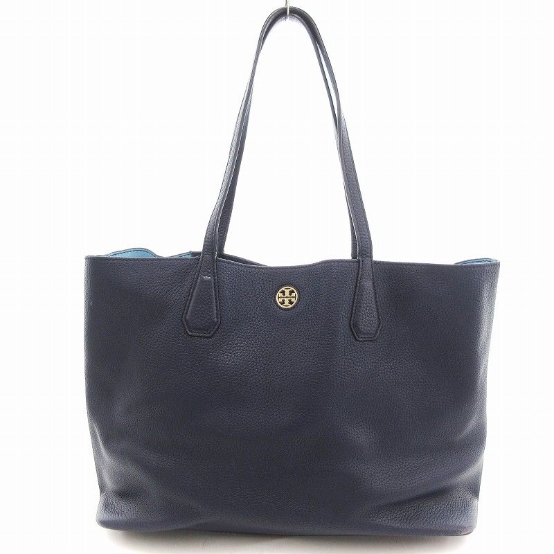 センスのいい お歳暮 トリーバーチ TORY 紺 レザー トートバッグ ロビンソン BURCH バッグ