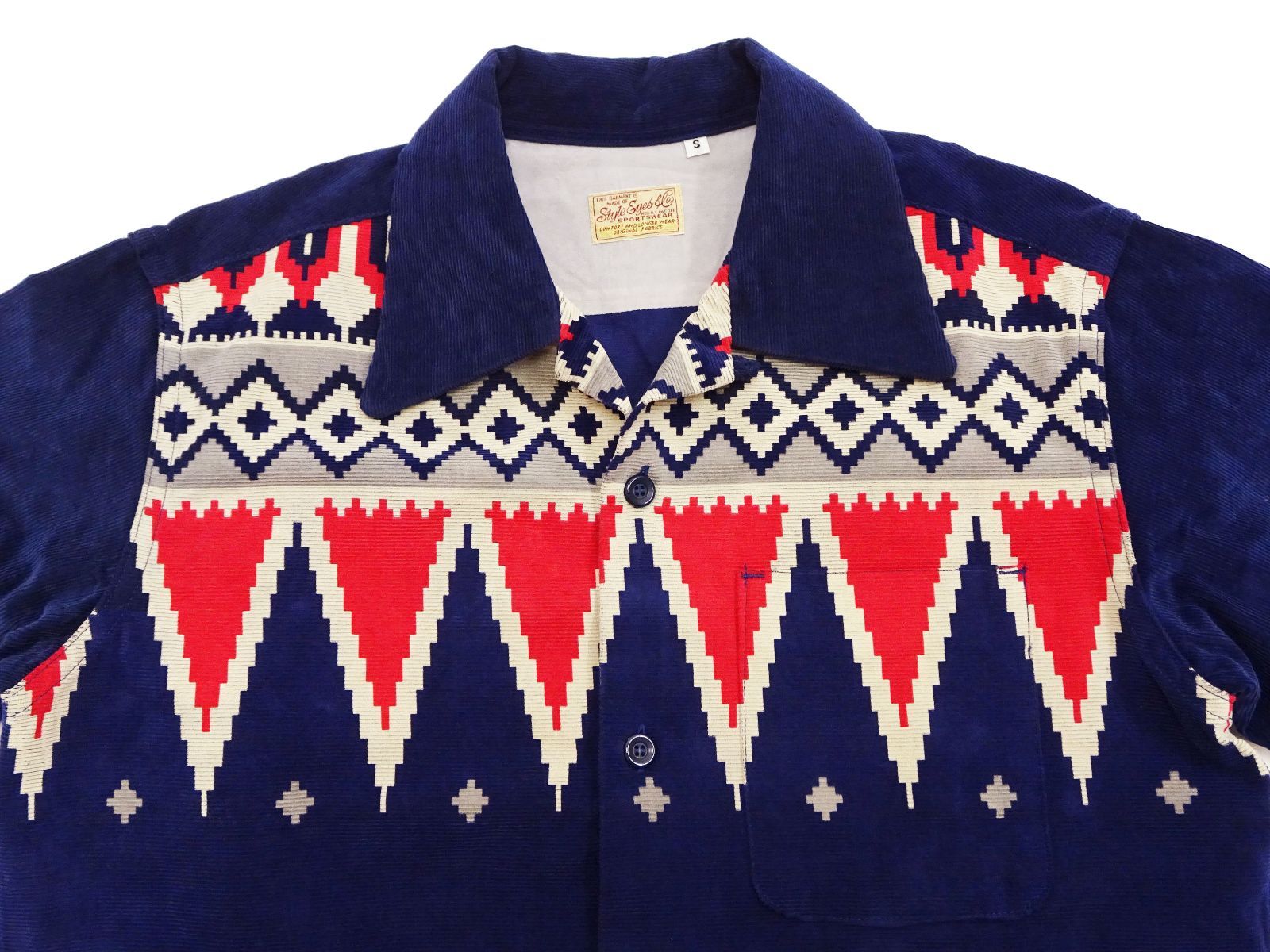 東洋エンタープライズ「スタイルアイズ」 アーガイル柄 コーデュロイオープンシャツ STYLE EYES スタイルアイズ コーデュロイ スポーツシャツ