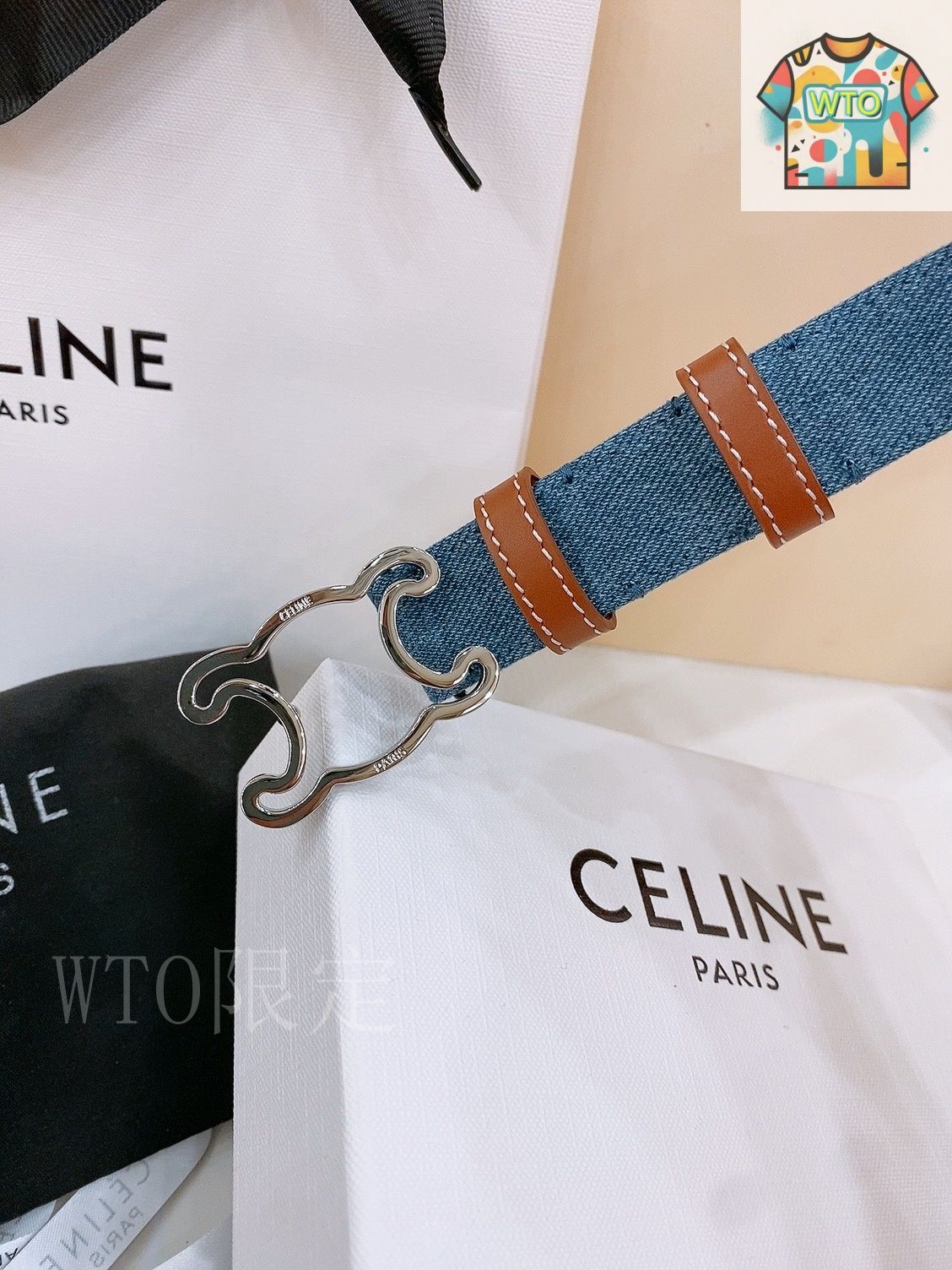 CELINE デニムベルト ロゴポーチ付き 今日特価】Celine セリーヌ 24 中号 デニムベルト-3 - メルカリ