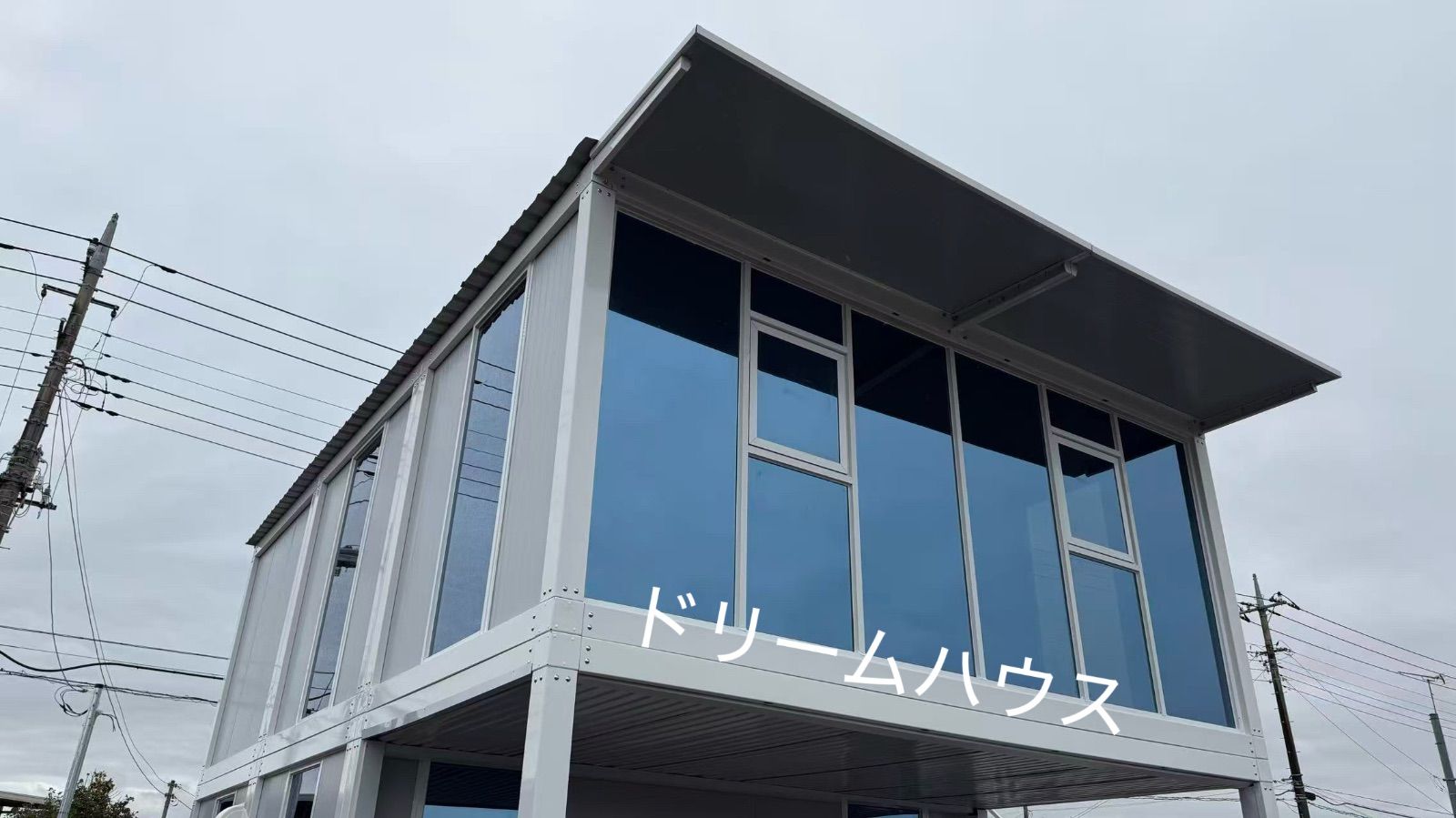 千葉県実績 3✖️6✖️2.8m5連結勾配屋根 階段二階建てプレハブ事務所 