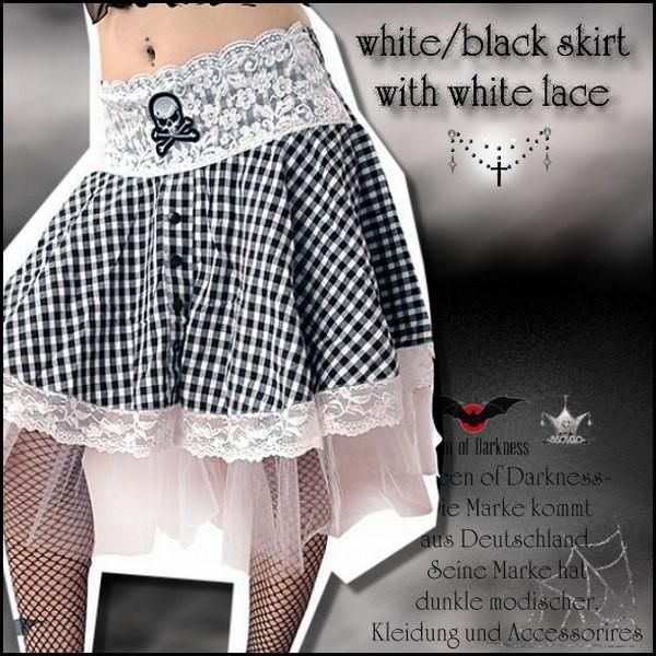 ロリータ＆パンク ファッション ギンガムチェック＆チュチュレースのスカート 服 レディース 送料無料|wosk084