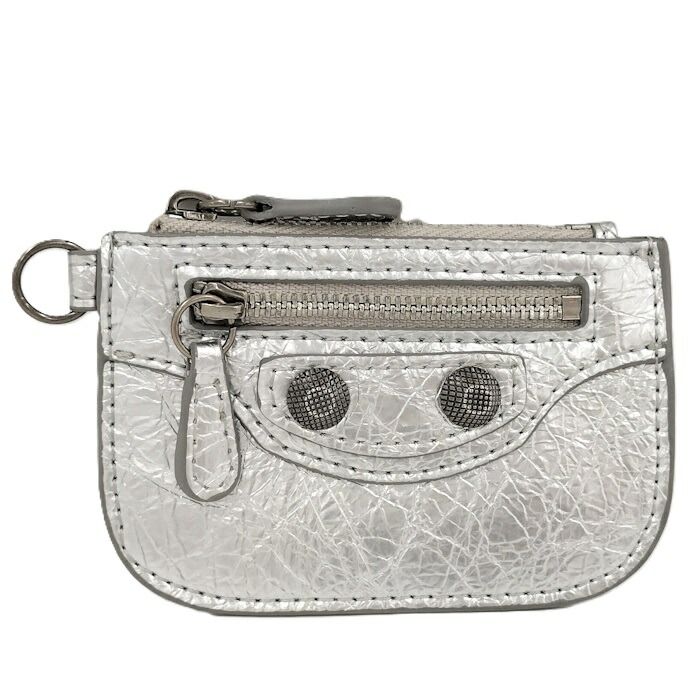 BALENCIAGA ル カゴール コインケース レザー シルバー 776769