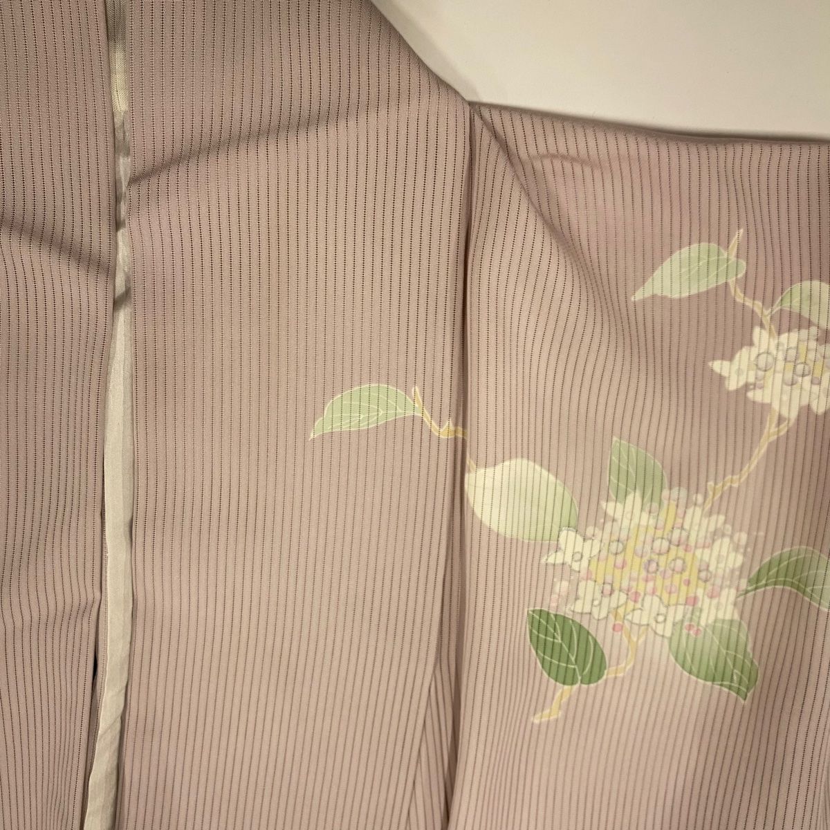 訪問着 身丈153cm 裄丈62cm S 薄物 縦絽 紫陽花 銀糸 銀彩 薄紫 正絹  