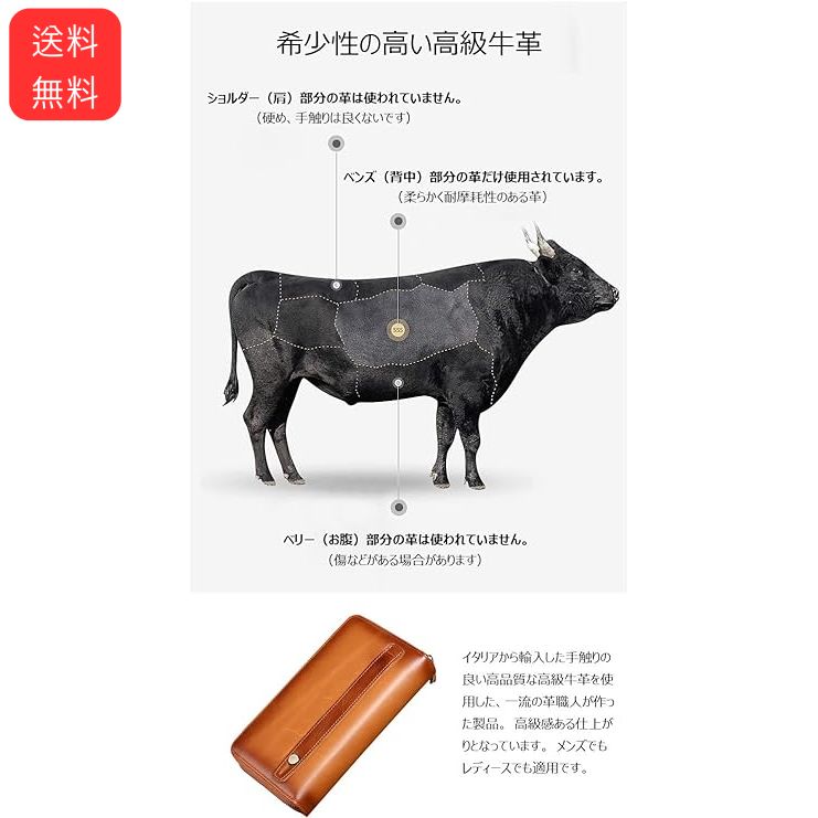 Ｗｈａｔｎａ] アンティーク風合い鞣し天 然 牛革 ミニセカンドバッグ