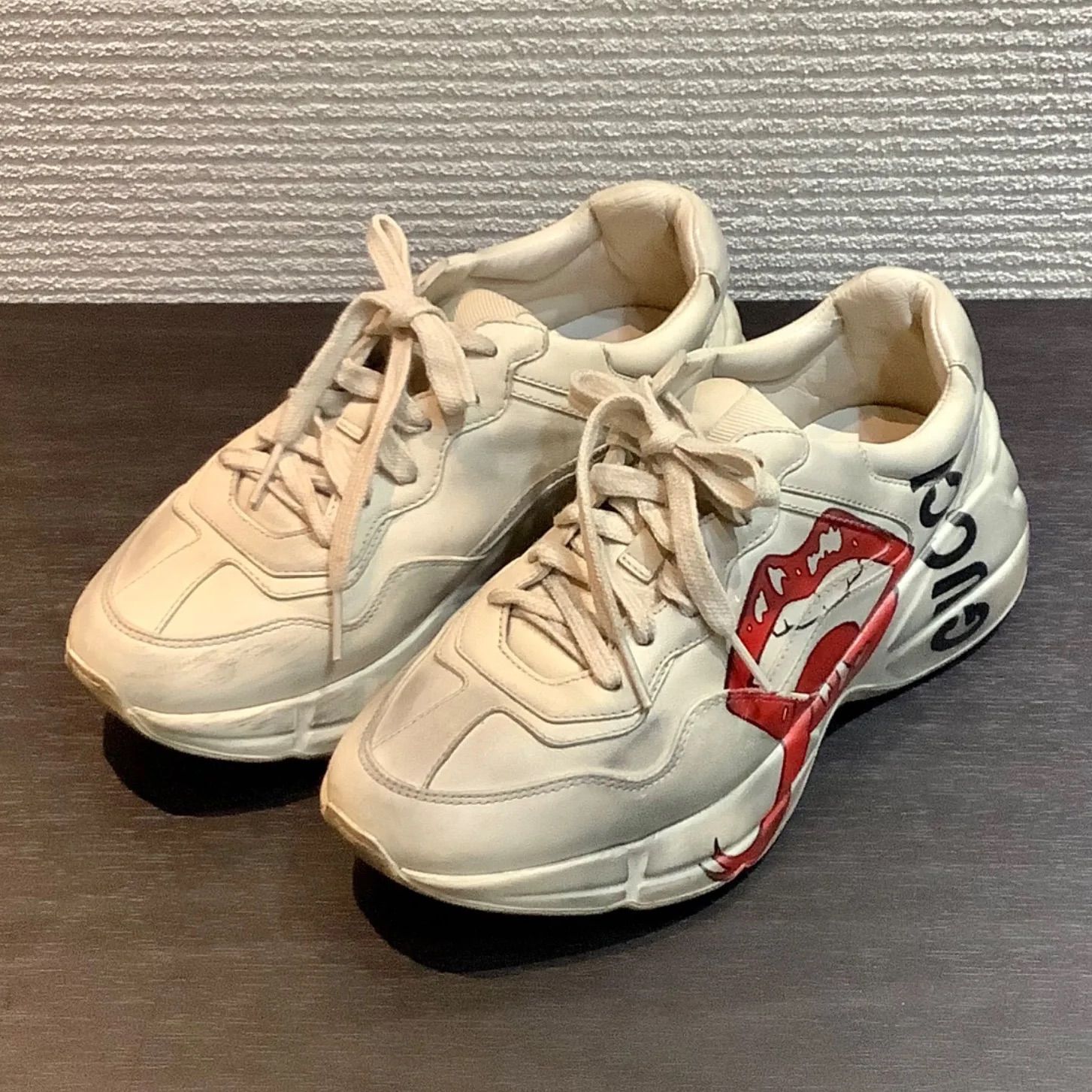 グッチ GUCCI ライトン リップ ロゴ スニーカーシューズ 552089 [36.5 