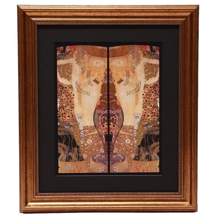 Gustav KLIMT ／接吻／キス／額縁入り Kiss' - Painted by Gustav Klimt - Circa. 1908. Premium Gold