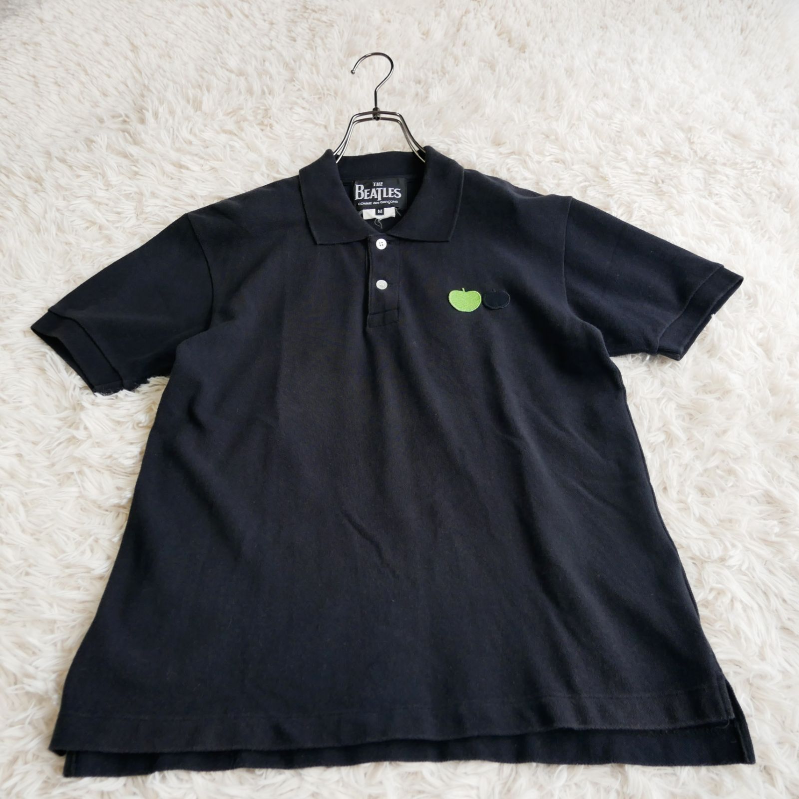 THE BEATLES COMME des GARCONS SS BLACKカラー ポロシャツ-M