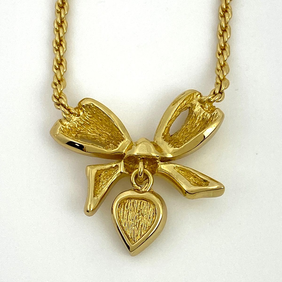 Cristian Dior リボンモチーフ ネックレス&ピアスセット Cristian Dior