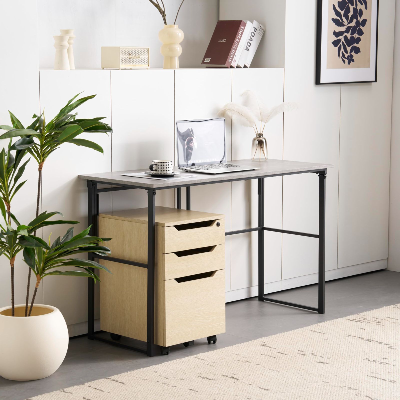 ワーク 木製 ゲーミングテーブル 学習 勉強机 デスク PC 折りたたみ ゲーム 完成品 オフィス 幅120cm 書斎 シンプル パソコンデスク しっかりした構造 パソコンデスク おしゃれ グレー OSJ 広々