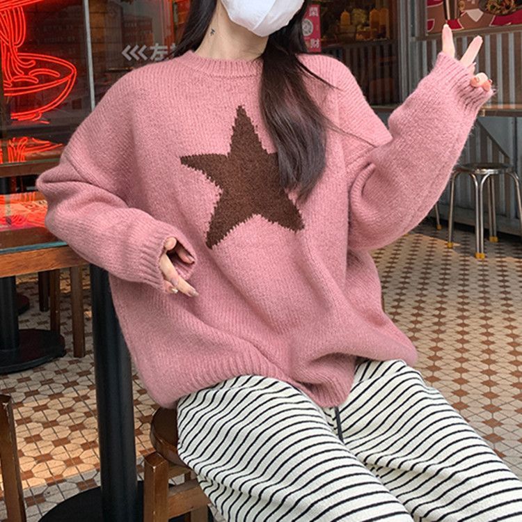 オシャレ可愛い！  セーター レトロ感が可愛い！ノルディック求心柄ニットセーター（長袖