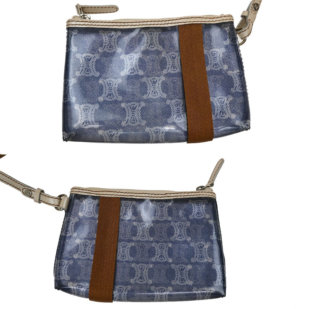 CELINE セリーヌ ショルダーバッグ マカダム ビニール レザー ブルー ブラウン 38KA973 USTAUSTRALIA_COM_AU