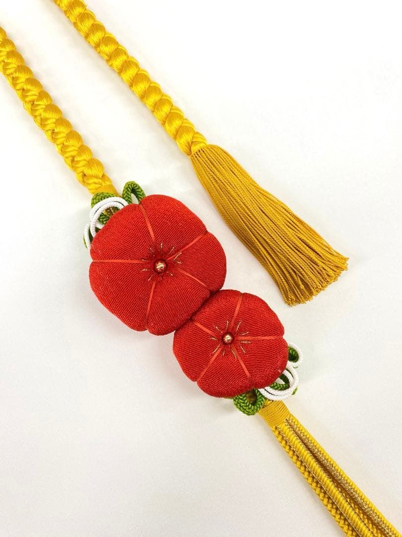 振袖用帯締め 飾り付き ちりめん細工 7本おまとめ 正絹