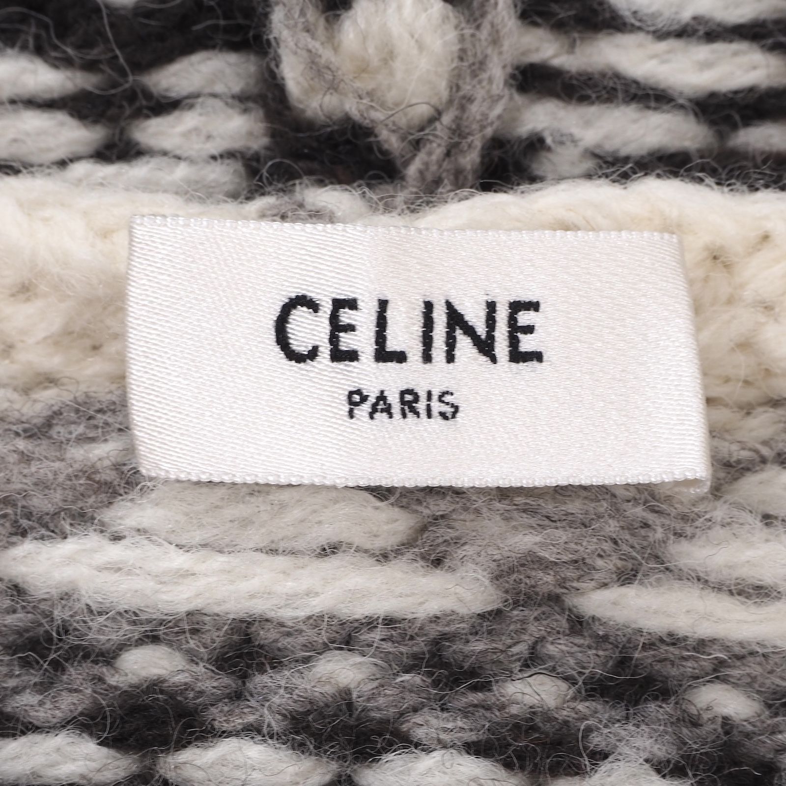 CELINE セリーヌ エディ 21AW バハ フェアアイルシェトランド ウール ニット フーディー L メンズ 美品 4-YD022