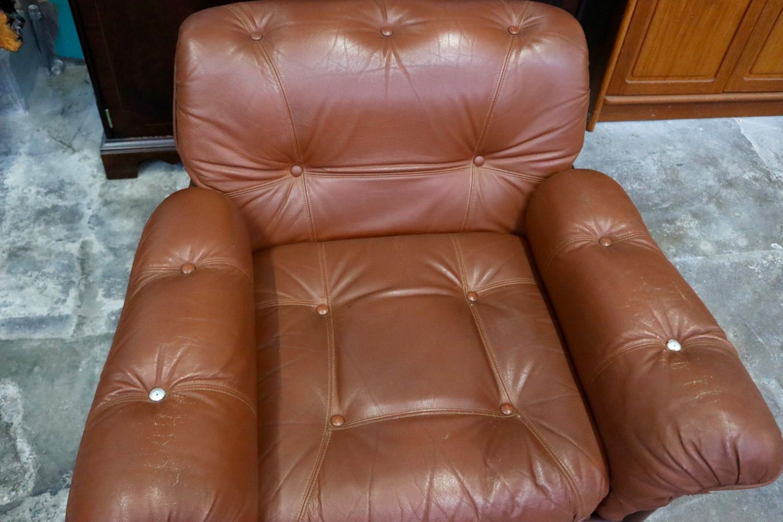 シングルソファ 本革