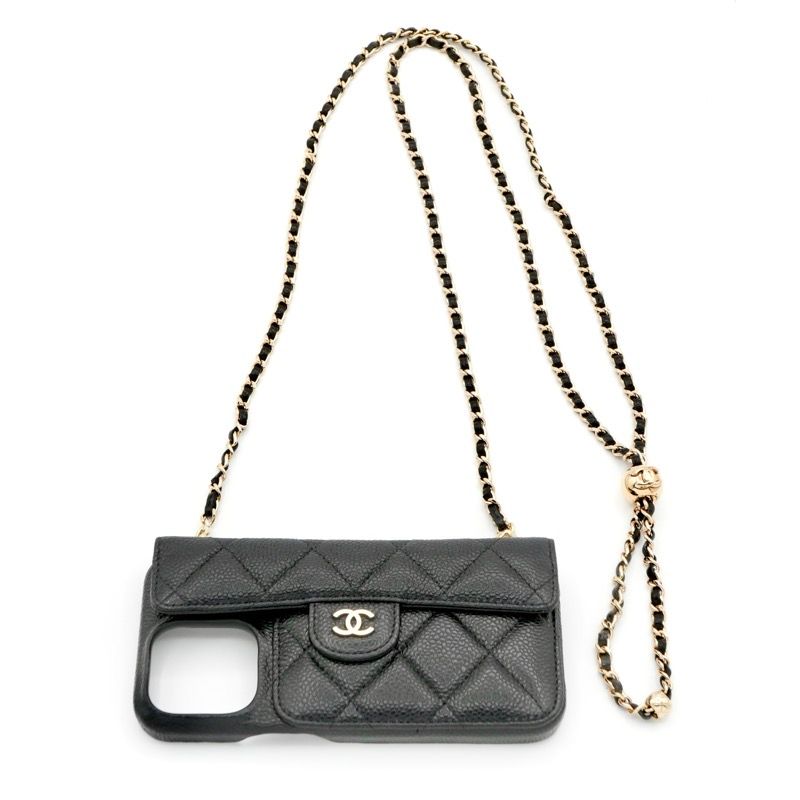 シャネル CHANEL 携帯・スマホアクセサリー ブラック ゴールド ココ  