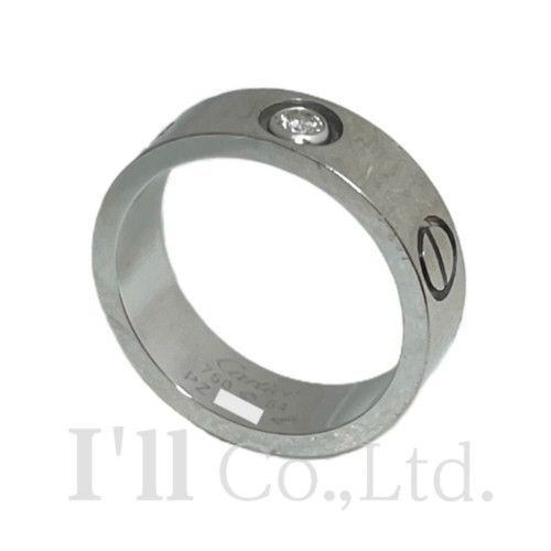 CARTIER　カルティエ　ラブ　リング　クラシックモデル　750WG　1Pダイヤモンド　＃54　ブランドジュエリー　指輪　14号　Au750　K18WG　ホワイトゴールド　18金　1PD　ビスモチーフ　LOVE　Love【中古】【77745】