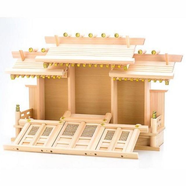 静岡木工 神棚の里 屋根違い三社 開運 中 神棚 SKLAD-KIRPICHA_RU