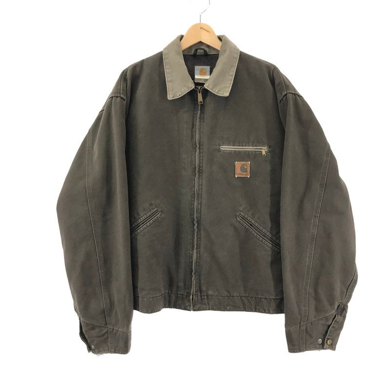 Carhartt カーハート J97TMB DETROIT JACKET デトロイト ワーク ジップアップ ジャケット 古着 サイズ XL ブラウン メンズ 145-250416-mh-04-fuz