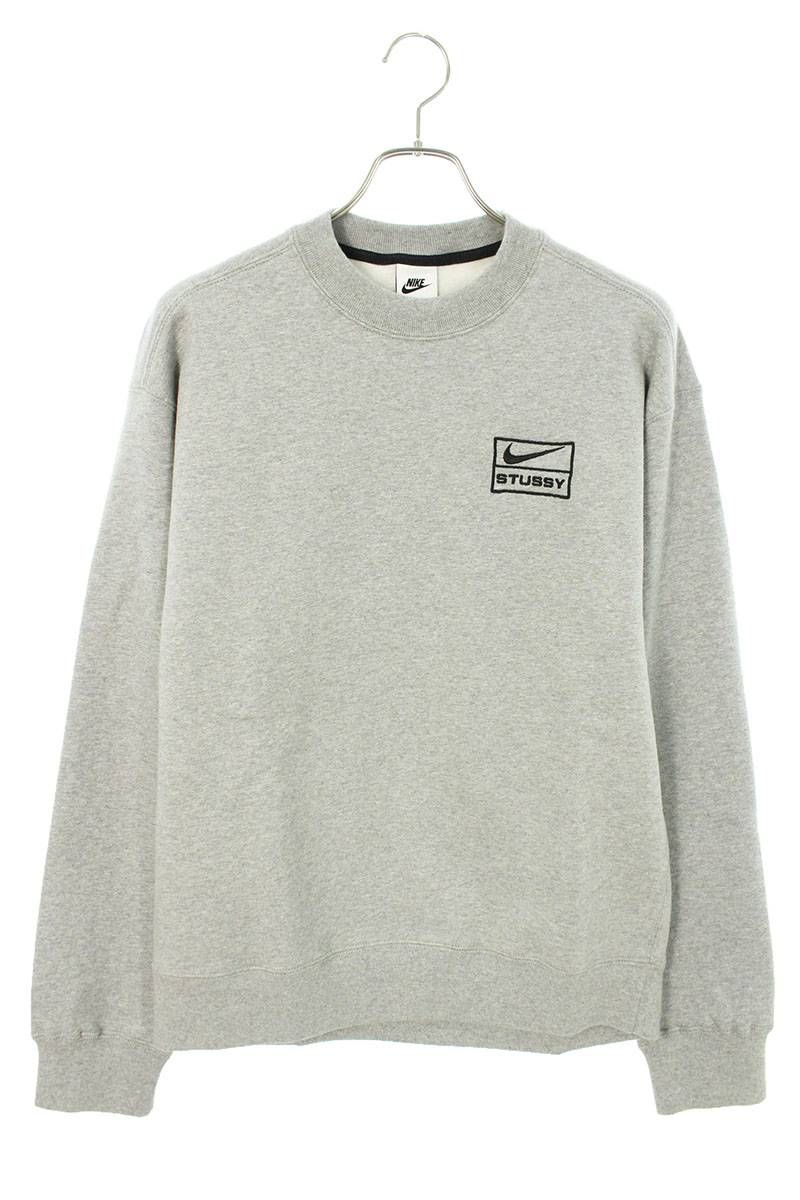 ナイキ ×ステューシー STUSSY Fleece Crew Grey DO9337-063 ロゴ刺繍