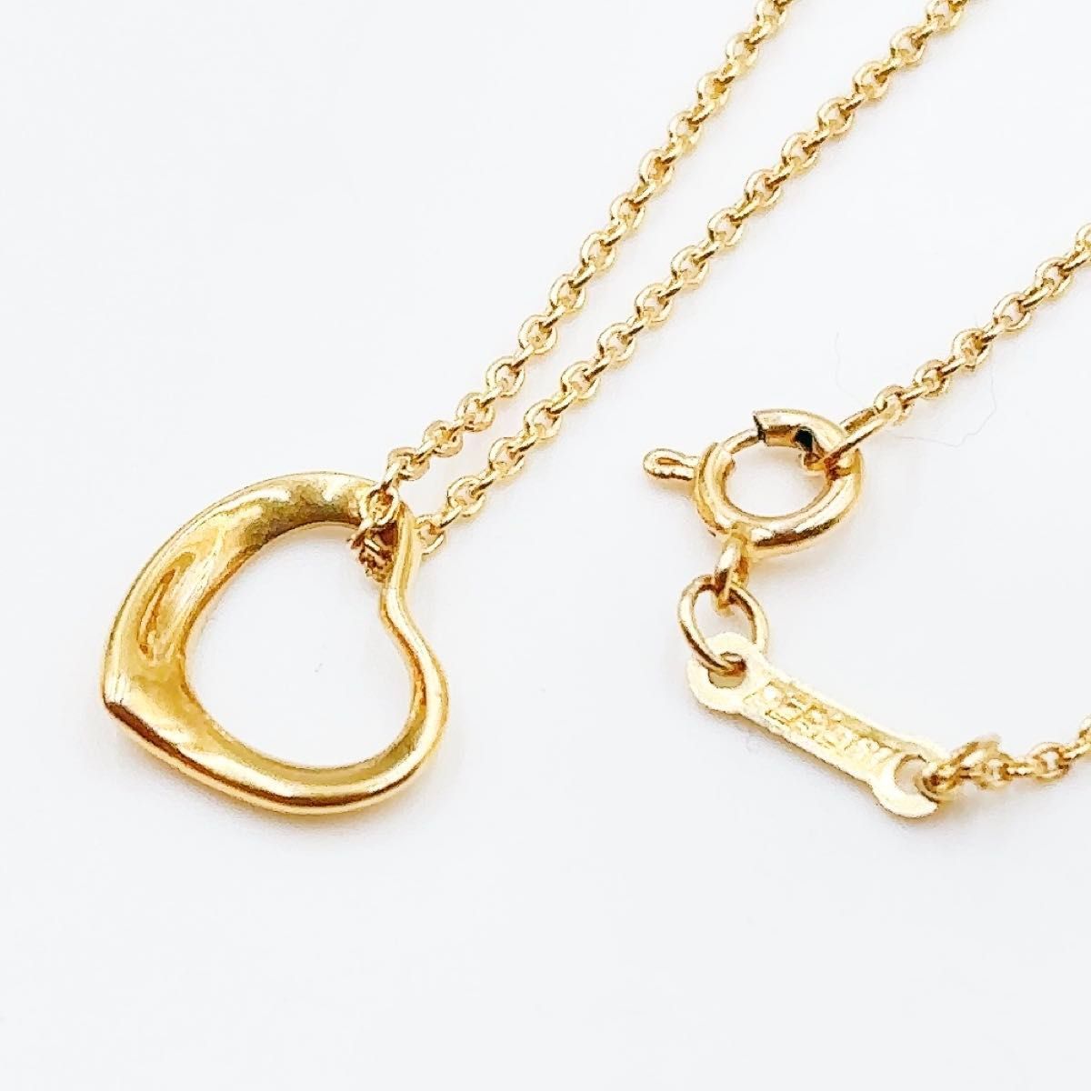 Tiffany - Co. ゴールド オープンハート ネックレス K18 ティファニー イエローゴールド K18YG