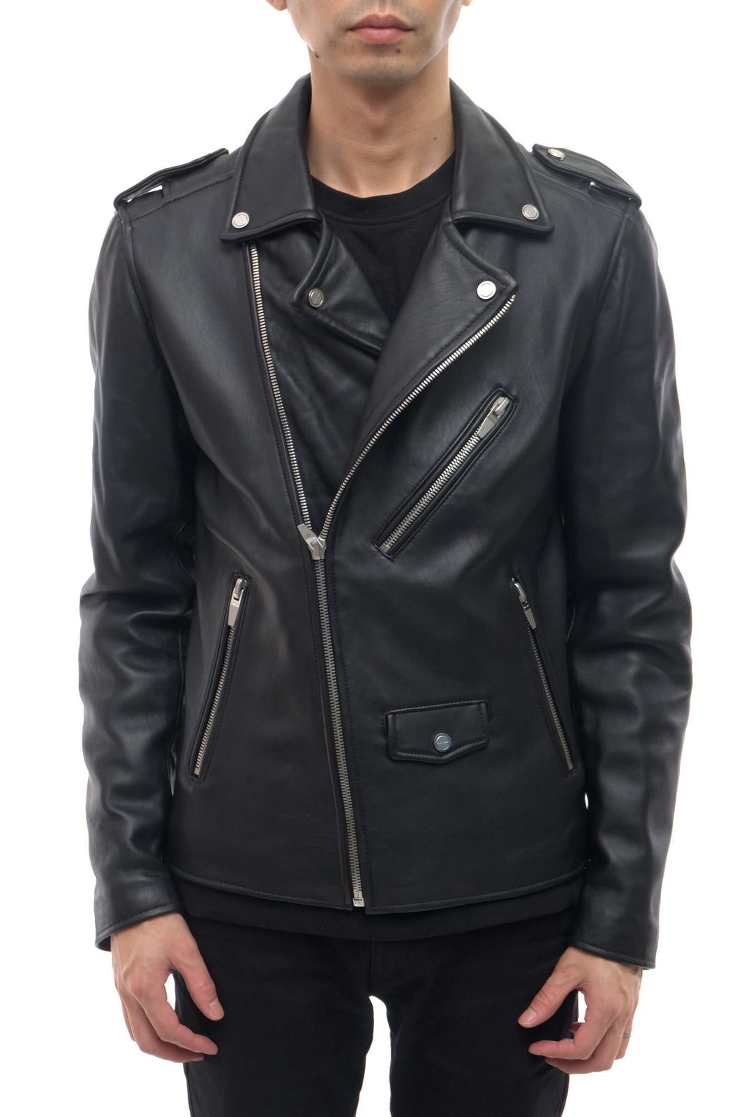 クレージュ レザー ダブルライダース 38サイズ ブランドロゴ付き