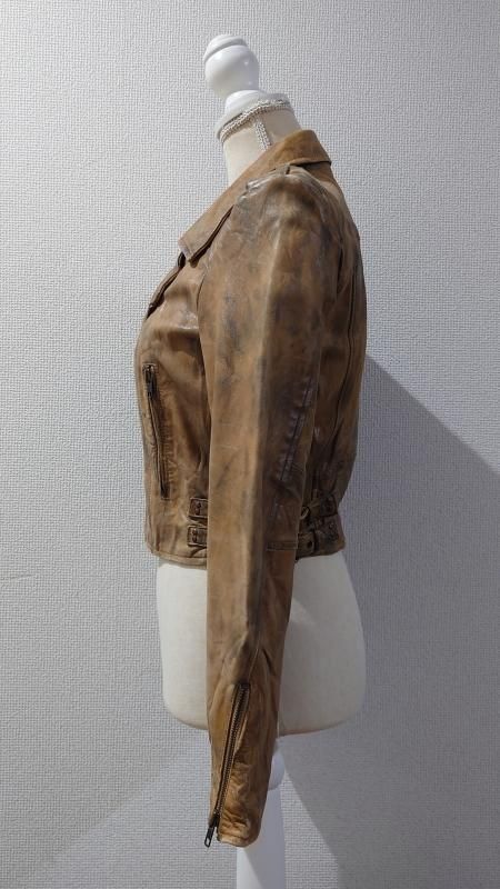 stefano EASTMANI デストロイレザー ライダースジャケット M