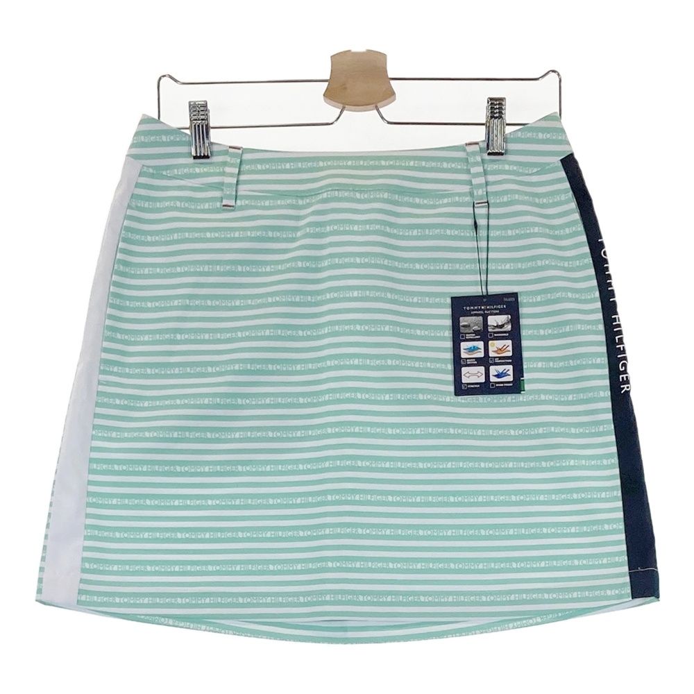 サイズ LL TOMMY HILFIGER GOLF トミー ヒルフィガーゴルフ スカート ボーダー ロゴ柄 グリーン系 240101537125 ゴルフウェア レディース ストスト