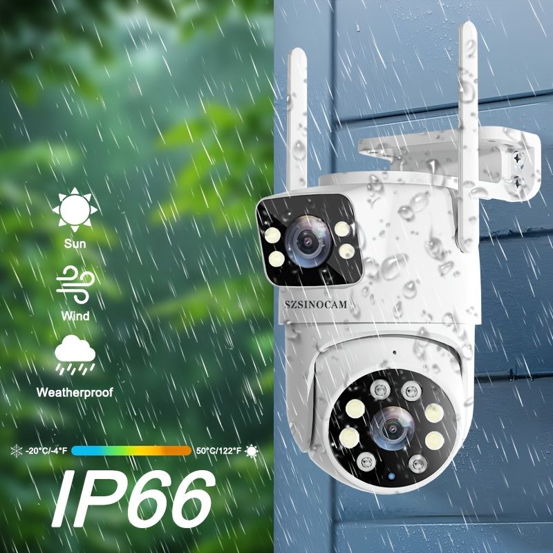 SZSINOCAM 屋外WiFiセキュリティカメラ - IP66防水、AI人間追跡